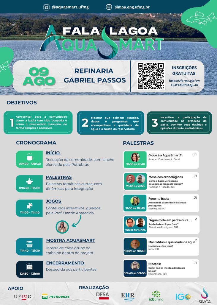 Panfleto de divulgação do evento AquaSmart: Fala Lagoa.